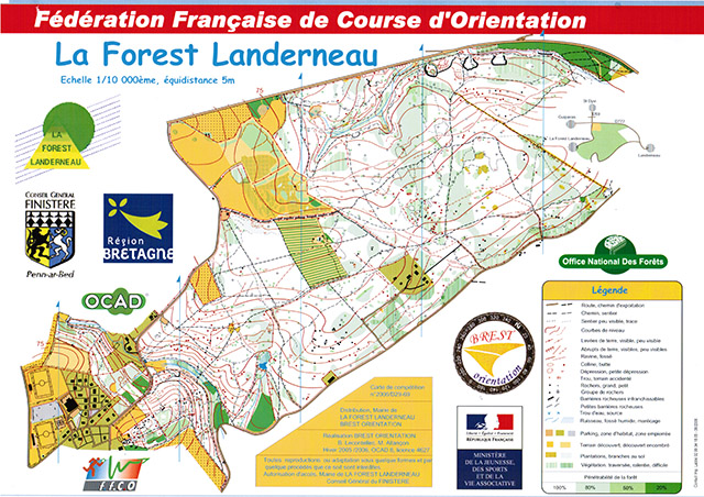 Carte Course d'orientation 1/10.000° - La Forest-Landerneau